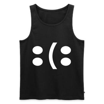 Motivation You decide: Happy or sad - Men's Premium Organic Tank Top - black - Front - AI Model Male 178 light (178cm)