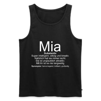 Name Definition Mia - Männer Premium Bio Tank Top - Schwarz - Vorne - AI Model Male 178 light (178cm)