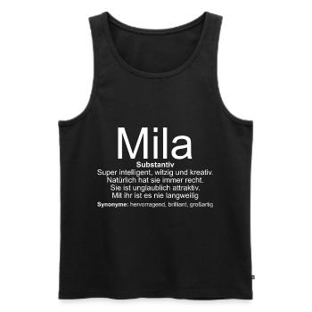 Name Definition Mila - Männer Premium Bio Tank Top - Schwarz - Vorne - Michal (187cm)