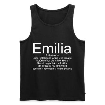 Name Definition Emilia - Männer Premium Bio Tank Top - Schwarz - Vorne - AI Model Male 178 light (178cm)
