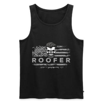 Roofer house construction construction site apprentice - Men's Premium Organic Tank Top - black - Front - AI Model Male 178 light (178cm)