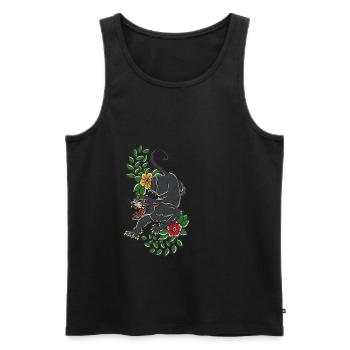 Panther old school traditional Tattoo Geschenk - Männer Premium Bio Tank Top - Schwarz - Vorne - Michal (187cm)