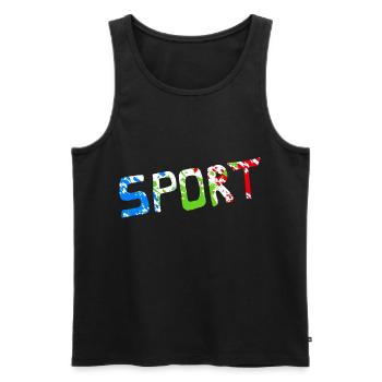 Sport - Men's Premium Organic Tank Top - black - Front - AI Model Male 178 light (178cm)