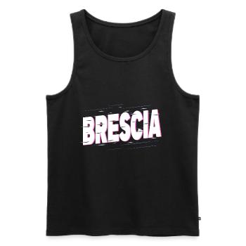 Brescia Italie Ville Écriture Accueil Amour Vacances - Débardeur bio Premium Homme - noir - Devant - Michal (187cm)