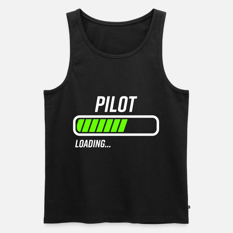 Pilot Loading Ladebalken - Männer Premium Bio Tank Top - Schwarz