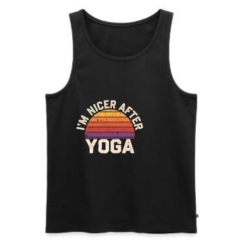 I'm Nicer After Yoga 17 - Männer Premium Bio Tank Top - Schwarz - Vorne - Michal (187cm)