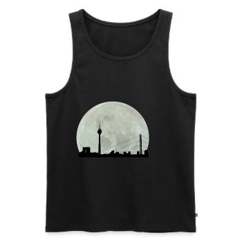 Düsseldorf Moon Skyline City City Gift Idea - Men's Premium Organic Tank Top - black - Front - Michal (187cm)