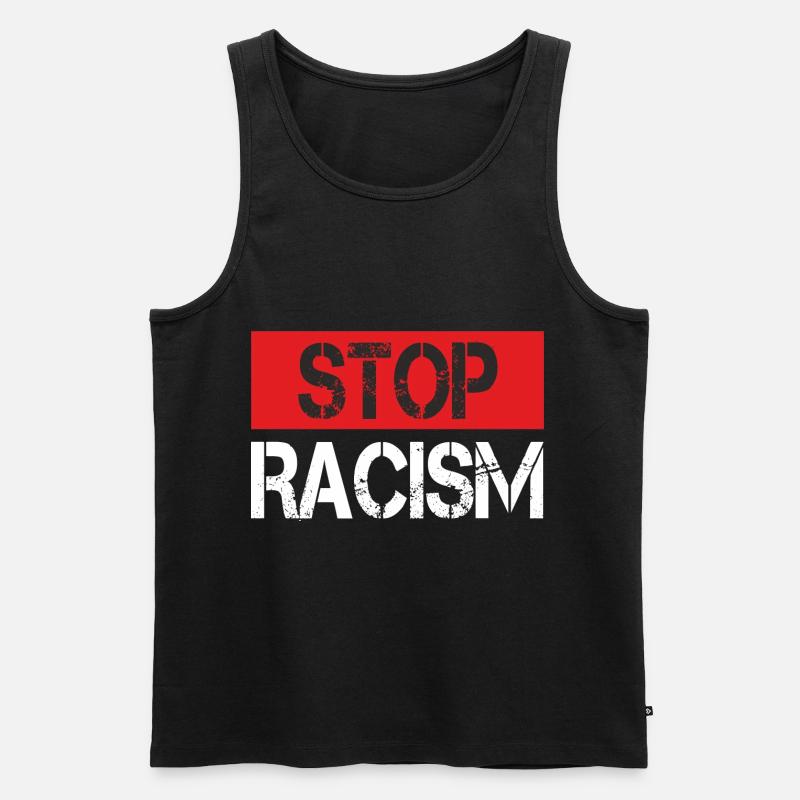 Stop Racism - Männer Premium Bio Tank Top - Schwarz