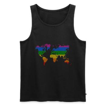 Monde de la fierté gay - Débardeur bio Premium Homme - noir - Devant - Michal (187cm)