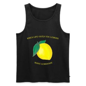 When Life Gives You Lemons Make Lemonade - Männer Premium Bio Tank Top - Schwarz - Vorne - AI Model Male 178 light (178cm)