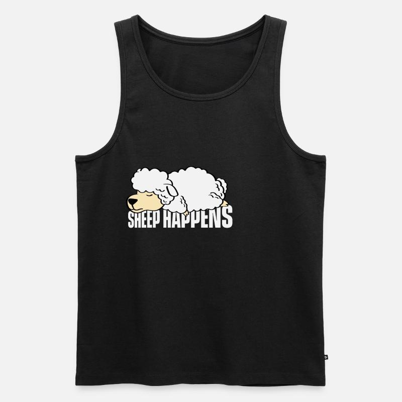 Schafe passiert Schäfer Gift - Männer Premium Bio Tank Top - Schwarz