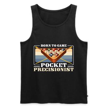 Pool Billardspieler Queue 8-Ball - Männer Premium Bio Tank Top - Schwarz - Vorne - AI Model Male 178 light (178cm)