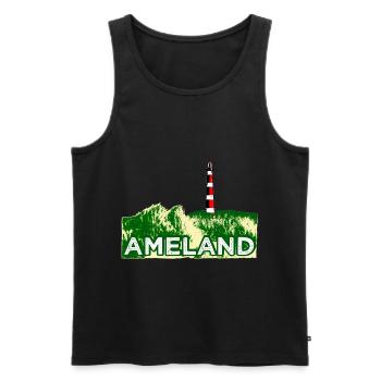 Leuchturm Ameland Holland Strand - Männer Premium Bio Tank Top - Schwarz - Vorne - AI Model Male 178 light (178cm)