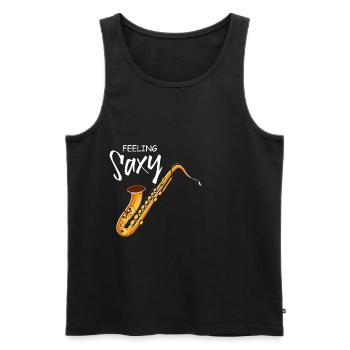 Saxy sent les musiciens empoisonnés - Débardeur bio Premium Homme - noir - Devant - AI Model Male 178 light (178cm)