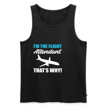 The Flight Attendant Stewardess Gift - Men's Premium Organic Tank Top - black - Front - Michal (187cm)