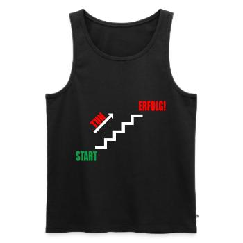 Treppe Erfolg durch Tun - Männer Premium Bio Tank Top - Schwarz - Vorne - Michal (187cm)