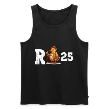 Pension 2025 Duck Pensioner Retired Funny - Men's Premium Organic Tank Top - black - Front - Michal (187cm)