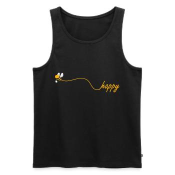 Bee happy Imker Geschenk Imkerei Bienenzucht - Männer Premium Bio Tank Top - Schwarz - Vorne - Michal (187cm)