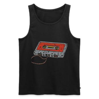 Kassette 90 Oldschool - Männer Premium Bio Tank Top - Schwarz - Vorne - AI Model Male 178 light (178cm)