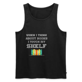 Touch My Shelf Reader ou librarian cadeau - Débardeur bio Premium Homme - noir - Devant - AI Model Male 178 light (178cm)