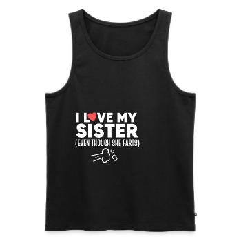 I love my Sister drôle de poison - Débardeur bio Premium Homme - noir - Devant - Michal (187cm)