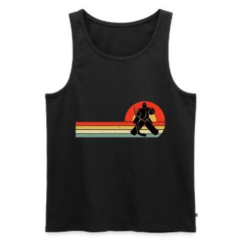 Eishockeyspieler Torwart Torwart Vintage Retro - Männer Premium Bio Tank Top - Schwarz - Vorne - Michal (187cm)