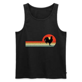 Hühnerliebhaber Geflügelzüchter Farming Vintage Retro - Männer Premium Bio Tank Top - Schwarz - Vorne - Michal (187cm)