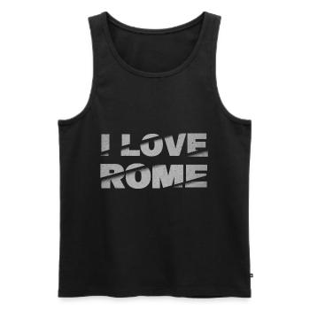 Rom Rome Italien Stadt Schrift Skyline I Love - Männer Premium Bio Tank Top - Schwarz - Vorne - Michal (187cm)