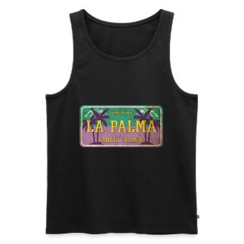 La Palma Sommer Sonne Strand Meer Palmen Urlaub - Männer Premium Bio Tank Top - Schwarz - Vorne - AI Model Male 178 light (178cm)