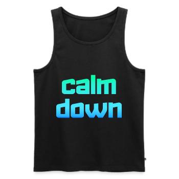 Relaxation and relaxation. Just Calm Down - Men's Premium Organic Tank Top - black - Front - AI Model Male 178 light (178cm)