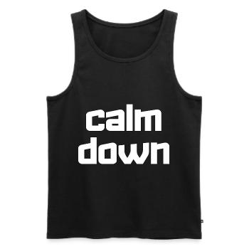 Relaxation and relaxation. Just Calm Down - Men's Premium Organic Tank Top - black - Front - AI Model Male 178 light (178cm)