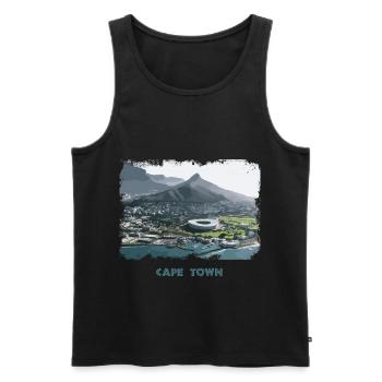Cape Town Retro - Men's Premium Organic Tank Top - black - Front - AI Model Male 178 light (178cm)