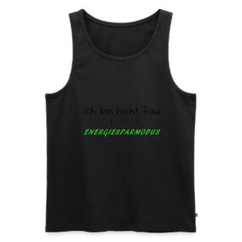 Ich bin nicht Faul - Männer Premium Bio Tank Top - Schwarz - Vorne - AI Model Male 178 light (178cm)