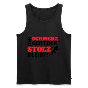 Der Schmerz geht, der Stolz bleibt - Männer Premium Bio Tank Top - Schwarz - Vorne - AI Model Male 178 light (178cm)