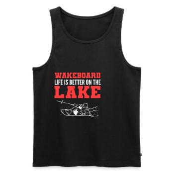 Better at the lake wakeboarder poison - Men's Premium Organic Tank Top - black - Front - Michal (187cm)