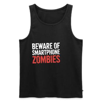 Beware Of Smartphone Zombies 7 - Männer Premium Bio Tank Top - Schwarz - Vorne - Michal (187cm)