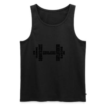 Fitness Hantel - Männer Premium Bio Tank Top - Schwarz - Vorne - Michal (187cm)