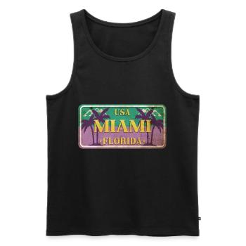 Miami Florida USA Amerika Sommer Palmen Schild - Männer Premium Bio Tank Top - Schwarz - Vorne - Michal (187cm)
