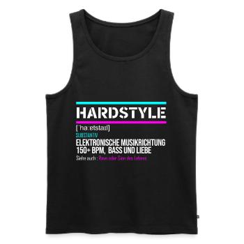 Hardstyle Definition Rave Festival 150 - Männer Premium Bio Tank Top - Schwarz - Vorne - Michal (187cm)