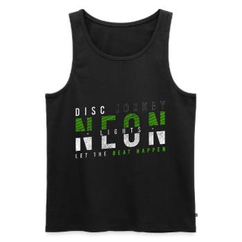 Disc Jockey Celebration Headphones - Men's Premium Organic Tank Top - black - Front - AI Model Male 178 light (178cm)