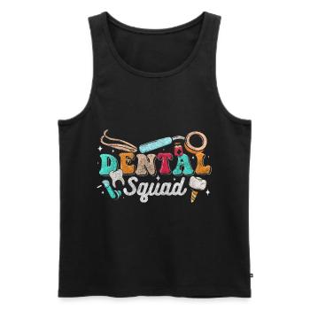 Doctor Drill Specialist Toothpaste - Men's Premium Organic Tank Top - black - Front - AI Model Male 178 light (178cm)