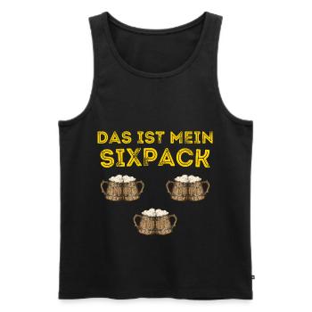 Das ist mein Sixpack Bier Saufen Prost Party Funny - Männer Premium Bio Tank Top - Schwarz - Vorne - Michal (187cm)