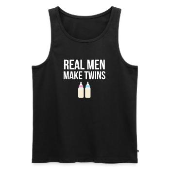 Real Men Make Twins Pregnancy Father Twins - Men's Premium Organic Tank Top - black - Front - Michal (187cm)