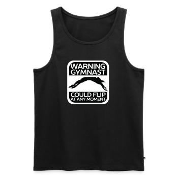 Warning Gymnast Could Flip At Any Moment Gymnastics - Men's Premium Organic Tank Top - black - Front - AI Model Male 178 light (178cm)