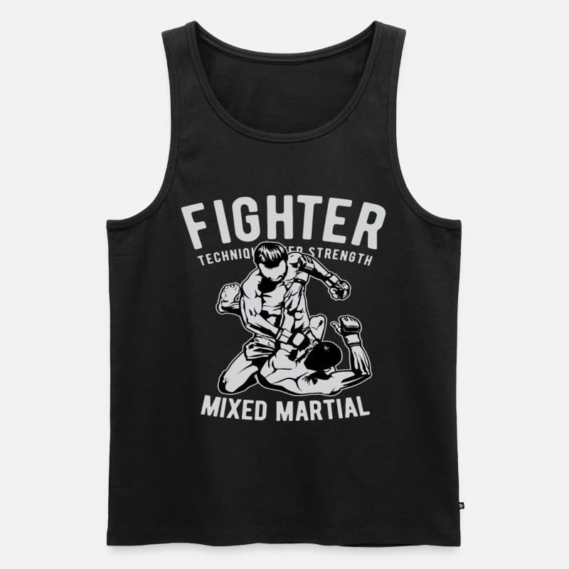 Fighter, MMA, Boxen - Männer Premium Bio Tank Top - Schwarz