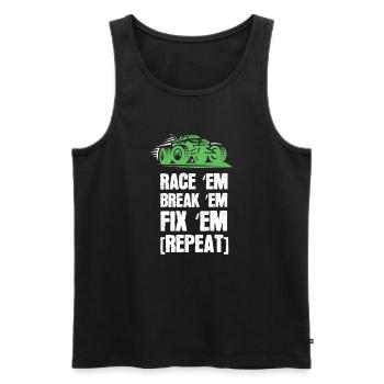 Race Em Break Em Fix Em Repeat Rc Car Modellauto - Männer Premium Bio Tank Top - Schwarz - Vorne - AI Model Male 178 light (178cm)