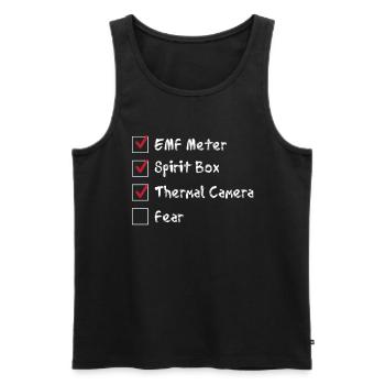 Ghosthunting ghost ghost haunts paranormal - Men's Premium Organic Tank Top - black - Front - AI Model Male 178 light (178cm)