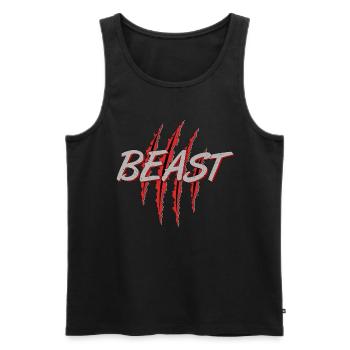Look partenaire Beast / Beast & Beauty Duo - Débardeur bio Premium Homme - noir - Devant - Michal (187cm)