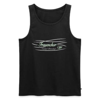 Frauenchor Platendorf - Men's Premium Organic Tank Top - black - Front - AI Model Male 178 light (178cm)