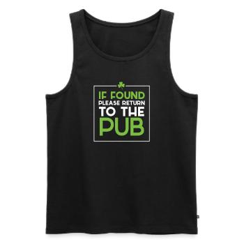 If Found Please Return To The Pub St. Patricks - Débardeur bio Premium Homme - noir - Devant - AI Model Male 178 light (178cm)